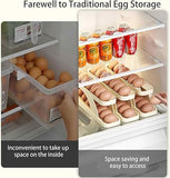 15 Egg Storage Box Rolling Design Space Saving PP Refrigerator Organizer Multi Layer Egg Holder