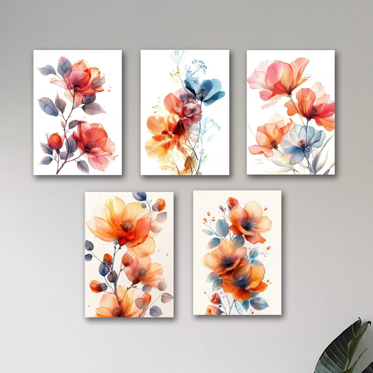 Set Of 5 Premium Wall Art Photo Tiles – Modern Home Decor Sets 8x11