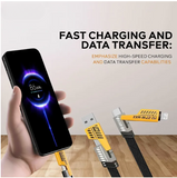 4 In 1 Data Cable – USB-C & Lightning Connectors, Braided Durable Design, Fast Charging