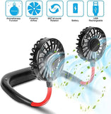 Portable Neck Fan - 360 Degree Free Rotation Hands Free Personal Hanging Neck Sports Fan USB Rechargeable Wearable Cooling Fan For Traveling (Random Color)