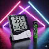 Professional LCD Indoor Temperature & Humidity Monitor – Large Display, Accurate Readings + Free Battery.