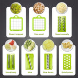 Vegetable Chopper 16 Pcs Set – Manual Onion Chopper, Food Slicer, Dicer, Grater & Potato Cutter With Handle – Multi-Function Kitchen Tool
