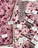 Aneela’s All-Over Print 9mm Sequins Embroidered Lawn 3Pc Unstitched Dress With 4-Side Embroidered Chiffon Dupatta