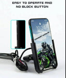 Motorcycle Mobile Holder With Charger Aluminium Body Durable And Convenient