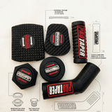 6 Piece Rubber Set For 70cc & CG 125 Motorcycles – Chain Cover, Handle Nut, Kick, Brake & Gear Lever Rubbers – Random Colors