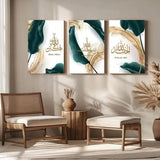 Set of 3 wall art sticky wooden canvas frames for home decore / sticky phototiles