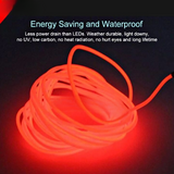 Car Dashboard Neon Red EL Wire Light 3 Meter – Flexible Ambient Interior Decorative Light Strip