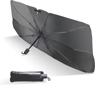 Premium Car Windshield Sun Shade Umbrella – Foldable Auto Front Window UV Reflector Blockout Shield