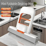Foldable Desktop Mini Sponge Mop | Portable Wet & Dry Cleaning | Self‑Squeezing Mop For Kitchen, Bathroom, Car & Glass