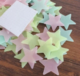 Pack of 100 - Multicolor 3D Glowing Star Night Dark Room Decor