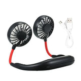 Rechargeable 3 Speed Neck Fan - Hanging Sports Neck Fan Heavy Duty Rechargeable Portable Hands Free Wearable Cooling Device (Random Color)