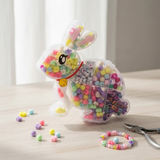 Single DIY Beads Set With Bunny Shape Storage Box For Bracelet And Locket Making With Different Beads In One
