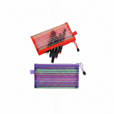 Transparent Geometry Box 1 Piece Geometry Box Pencil Pouch With Zipper Closure For School And Office Use (Random Color)