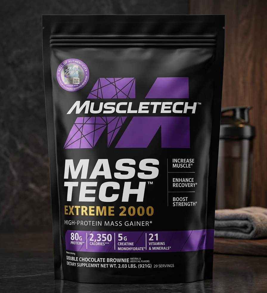 Muscletech Mass Tech Xtreme 2000 Mass Gainer Powder – 2.03 Lbs High-Calorie Muscle Builder Supplement