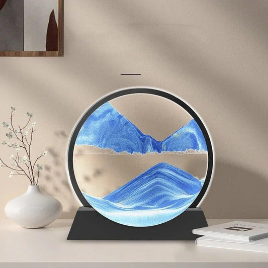 Sandscape Painting 3D Moving Sand Art Hourglass Sand Timer Mountain Lamp With Metal Stand Home Decoration | Random Color