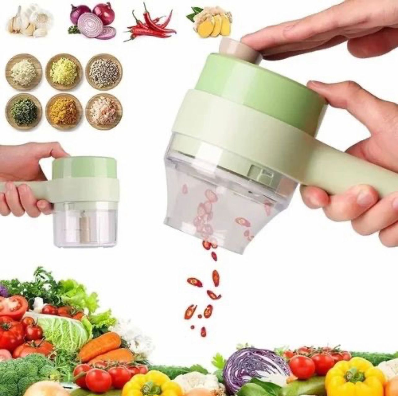 Electric Handheld Vegetable Cutter Slicer Multifunctional Food Chopper Compact Durable And Easy To Use Kitchen Tool