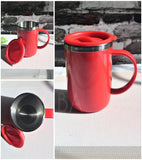 Stainless Steel Hot Cold Coffee Mug With Air Tight Lid (Random Color)