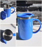 Stainless Steel Hot Cold Coffee Mug With Air Tight Lid (Random Color)