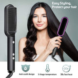 Hqt-909b Electric Professional Hair Straightening Brush (Random Color)