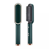 Hair Straightener Iron Brush Straight Hair Comb 2-In-1 Hair Straightener Curling Professional Styling Brush Hair Curler & Straightener For Women (Random Color)