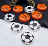 Basketball & Football Refrigerator Magnets – Set Of 10 Durable Sports-Themed Decorative Magnets (1.5 X 1.5 Inches)