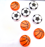 Basketball & Football Refrigerator Magnets – Set Of 10 Durable Sports-Themed Decorative Magnets (1.5 X 1.5 Inches)