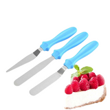 3-Piece Cake Decorating Knife Set – Stainless Steel Spatula & Cream Spreader Tools (Multi-Color)