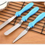 3-Piece Cake Decorating Knife Set – Stainless Steel Spatula & Cream Spreader Tools (Multi-Color)