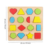 Colorful Geometric Shapes Wooden Cognitive Board Puzzle β Educational Learning Toy For Kids (1β3 Years, Safe & Durable)