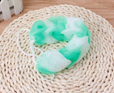 2PCs Wash Brush Bath Back Hanging Mesh Shower Sponge – Soft Exfoliating Braid Loofah (Random Color)