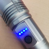 Tactical LED Flashlight Kit SP-38-1 – Rechargeable High Power Torch With 3x18650 Batteries & Portable Hard Case (Range 1.5km)