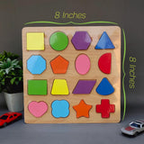 Colorful Geometric Shapes Wooden Cognitive Board Puzzle β Educational Learning Toy For Kids (1β3 Years, Safe & Durable)