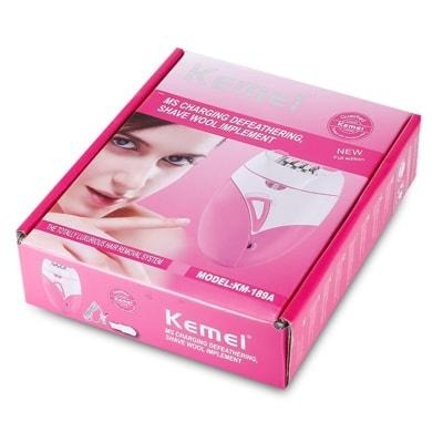 Kemei KM-189A Rechargeable Epilator – Women’s Hair Removal Device With USB Charging, Gentle Shaver & Defeathering Tool For Smooth Skin