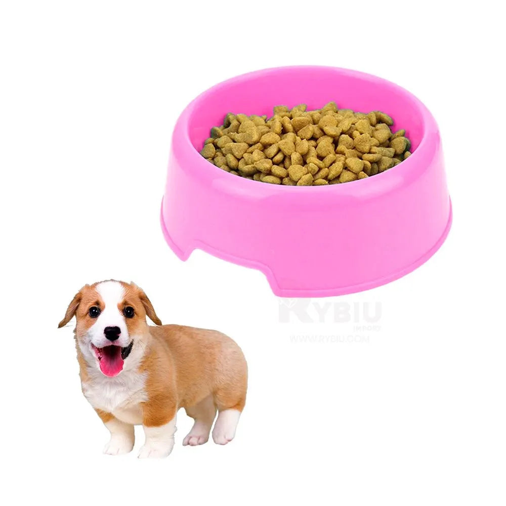 round Shaped food bowl Pet Plastic food bowl (Random Color) 8 inch