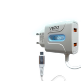 VIZO V14 Fast Charger 2.8A With Copper Connector | Android Mobile Phone Charging Adapter With Usb Data Cable