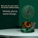Rechargeable - Portable Telescopic Folding Fan Table Desk Fan | 3 Speeds Adjustable Height Fan (Random Color)