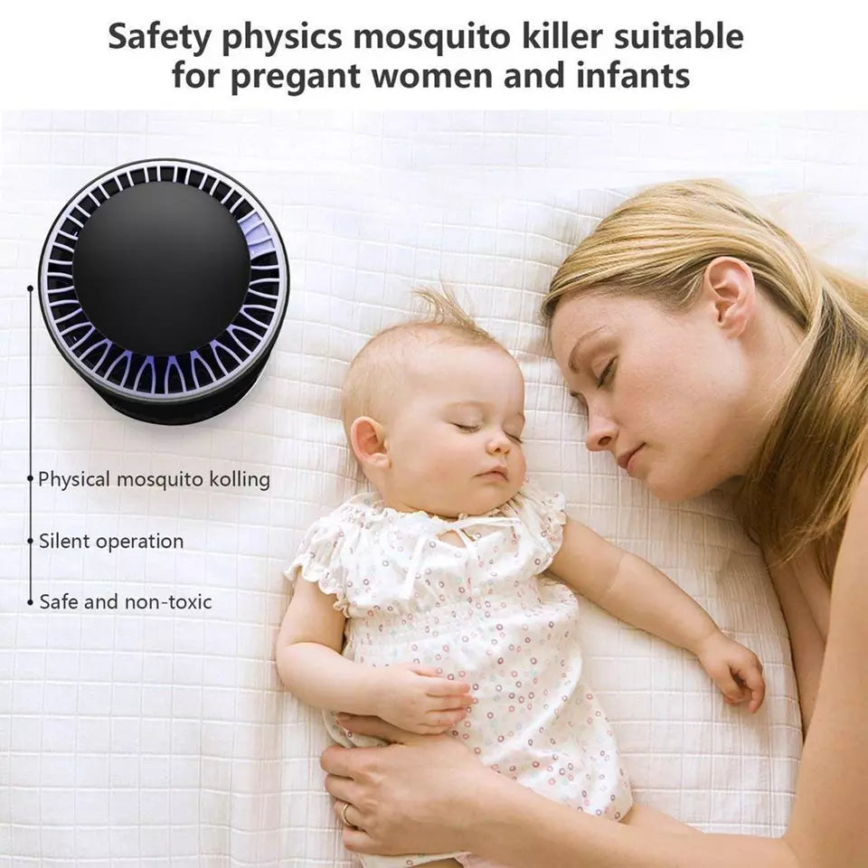 Mosquito Trap With Killer Lamp | Eco Friendly Chemical Free USB Connected UV LED Light Fly Bug Di-Speller With Suction Fan Repellent Lamp (Random Color)