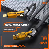 4-In-1 Multi USB Charging Cable – USB-C To USB-C, USB-C To Lightning, USB-A To USB-C, USB-A To Lightning | Fast PD Charger Cord For IPhone, IPad, Samsung, MacBook