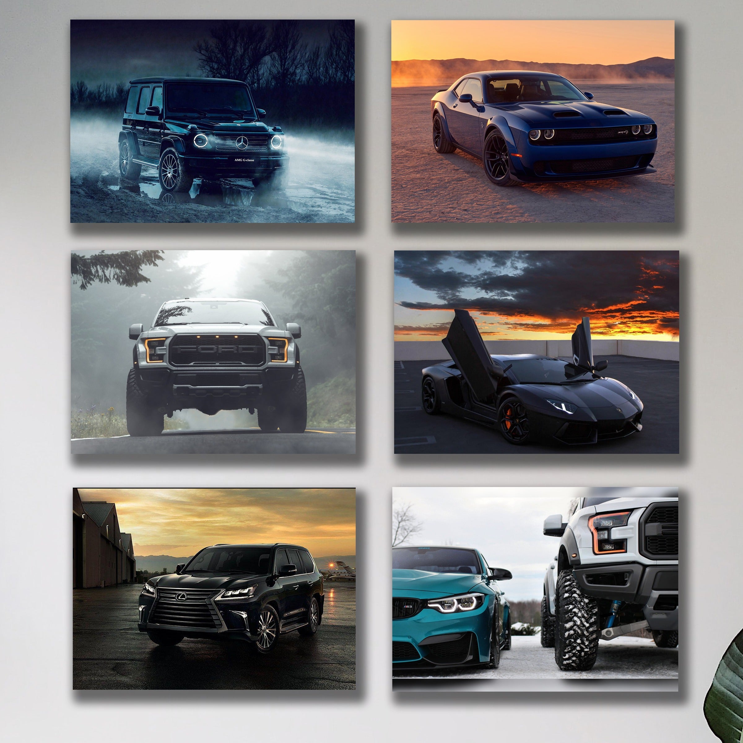 Set of 6 Premium Wall Art Photo Tiles – Modern Home Decor Sets  8x11