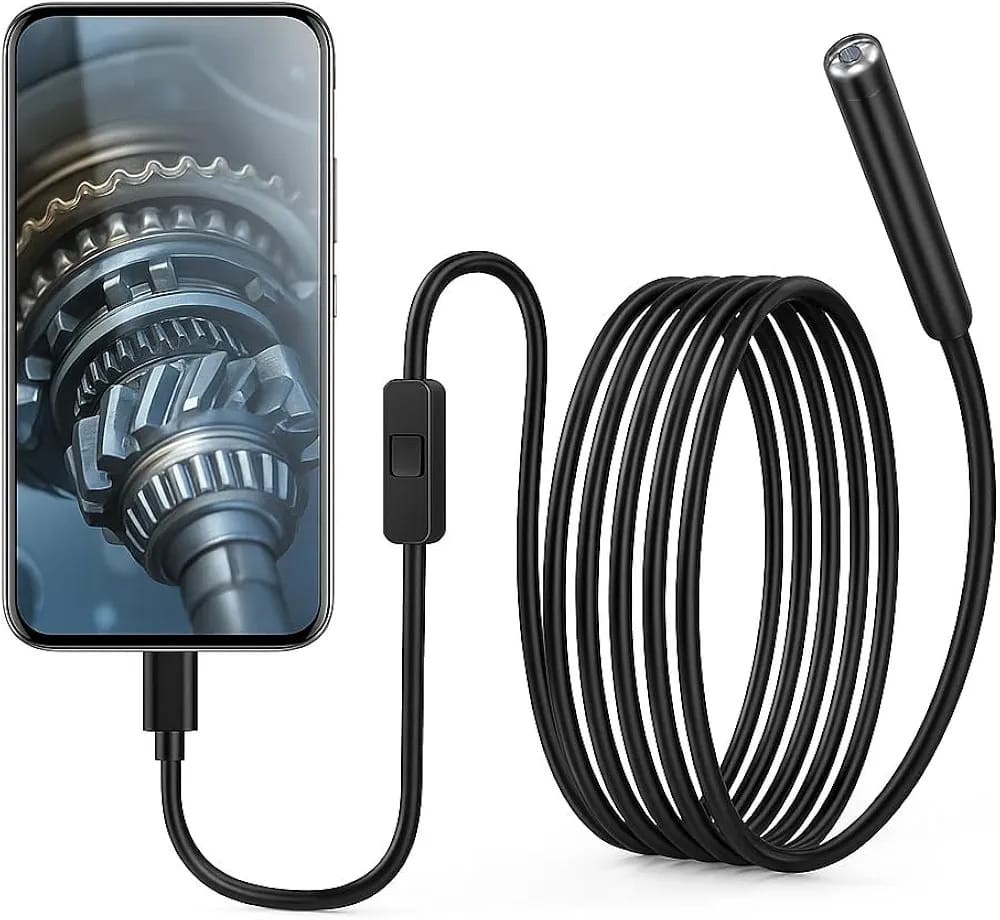 USB Endoscope Mini Hidden Camera 1080P With 8 Adjustable LED Lights & 5M Waterproof Cable