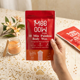 Meow Club 10 Min Painless Body Wax Powder - Orange Organic Hair Removal For Women - Natural & Smooth Skin Solution