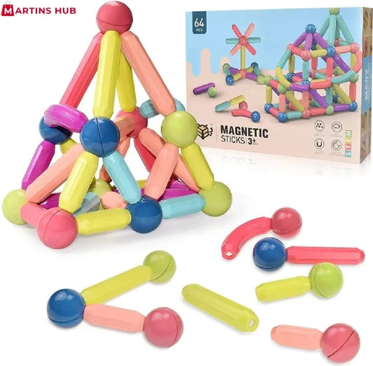 Magnetic Toys Building Blocks - 36 PCS Kids Magnet Balls And Rods Set Toddler STEM Sticks Toy Learning Educational Block Games Stacking Toys For Boy Girl Age 3+ Years Old Preschool