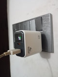 45W Multi Protocol Dual Port Travel Fast Charger Model GCH 20 With Integrated EU Europlug Type C Connector