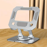 360° Rotating Metal Tablet & Mobile - Adjustable, Foldable, And Portable Desk Mount With Cooling Design For Phones, Tablets, And Small Devices, Device Cooling Stand | Stainless Steel Stand, Tablet Holder Stand - Random Color