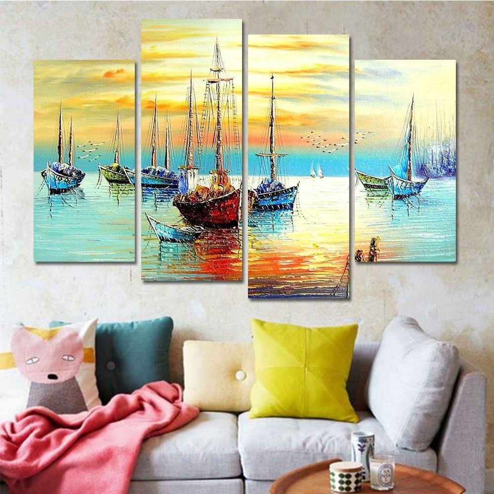 Set Of 4 Decorative Wall Art Canvas Frames – Modern 4 Pcs Wall Frame Set (2pcs 8x14 Inch & 2pcs 8x16 Inch)