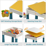 Kids Building Blocks Table With Chair – Multi-Functional Play Set For Creative Learning, Building, Drawing, And Fun Activities