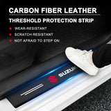 Set Of 4 Carbon Fiber Car Door Sill Protector Stickers 2 Pcs 23.5 Inches 2 Pcs 15.5 Inches Scratch Resistant | Random Design