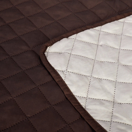 (Single SofaR COVER) EVERSIBLE WASHABLE COUCH Sofa COAT COVER -