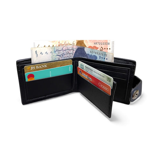 Men PU Leather Wallet With Box | Multi Card Slots & Secure Snap Button | 7 Card Holders & 3 Note Compartments