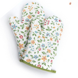 Premium Heat Resistant Oven Mitts 2Pcs Extra Long Kitchen Gloves For Baking Cooking BBQ And Grilling Durable Cotton (Random Colour And Design )